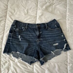 Aerie Blue Distressed Jean Shorts